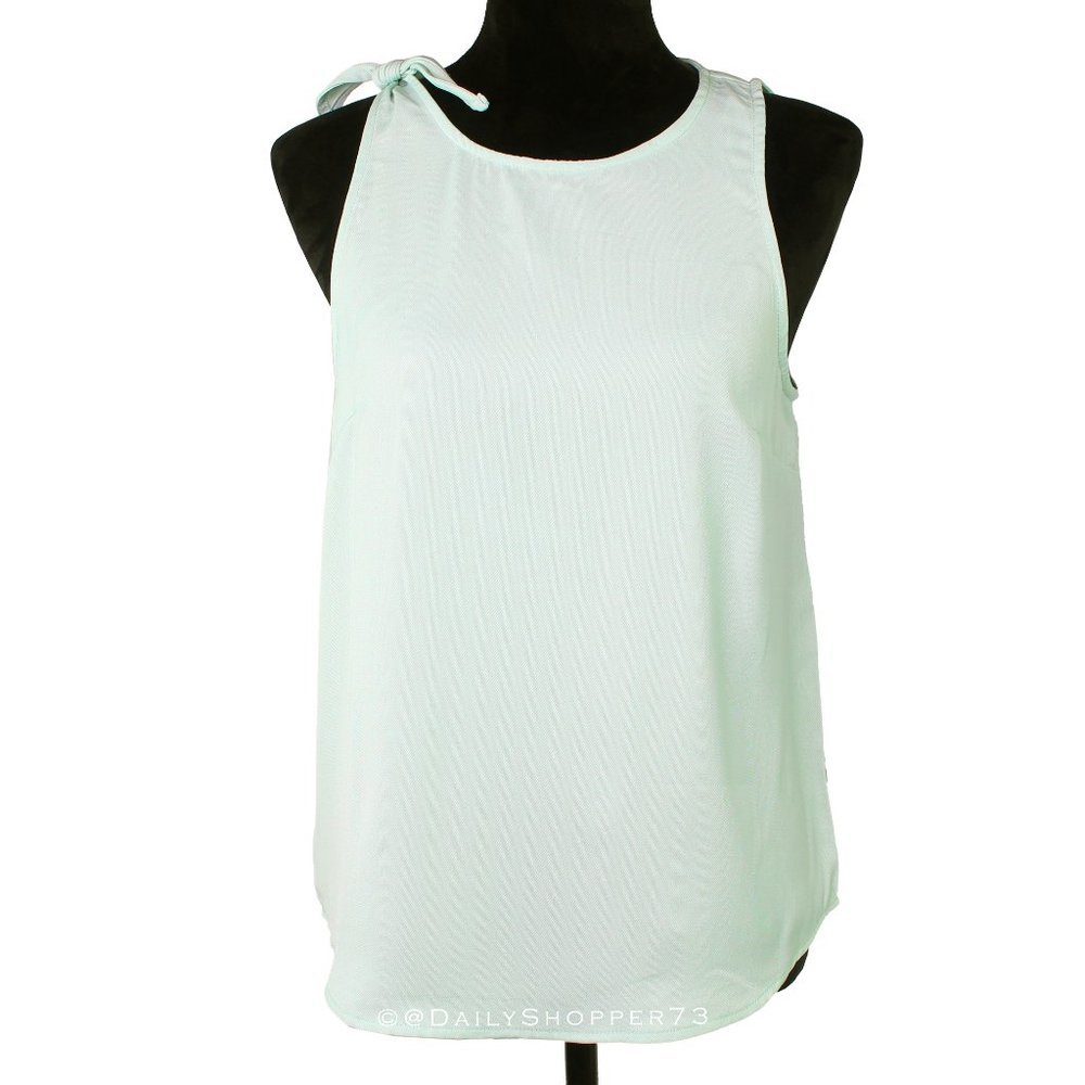 Nordstrom 14th & Union Women's Shoulder Tie Sleeveless Blouse - "Teal Surf"